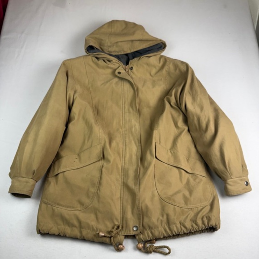 Bromley‎ Sport Mens Tan Hooded Parka Jacket Lined Thermolite Size M